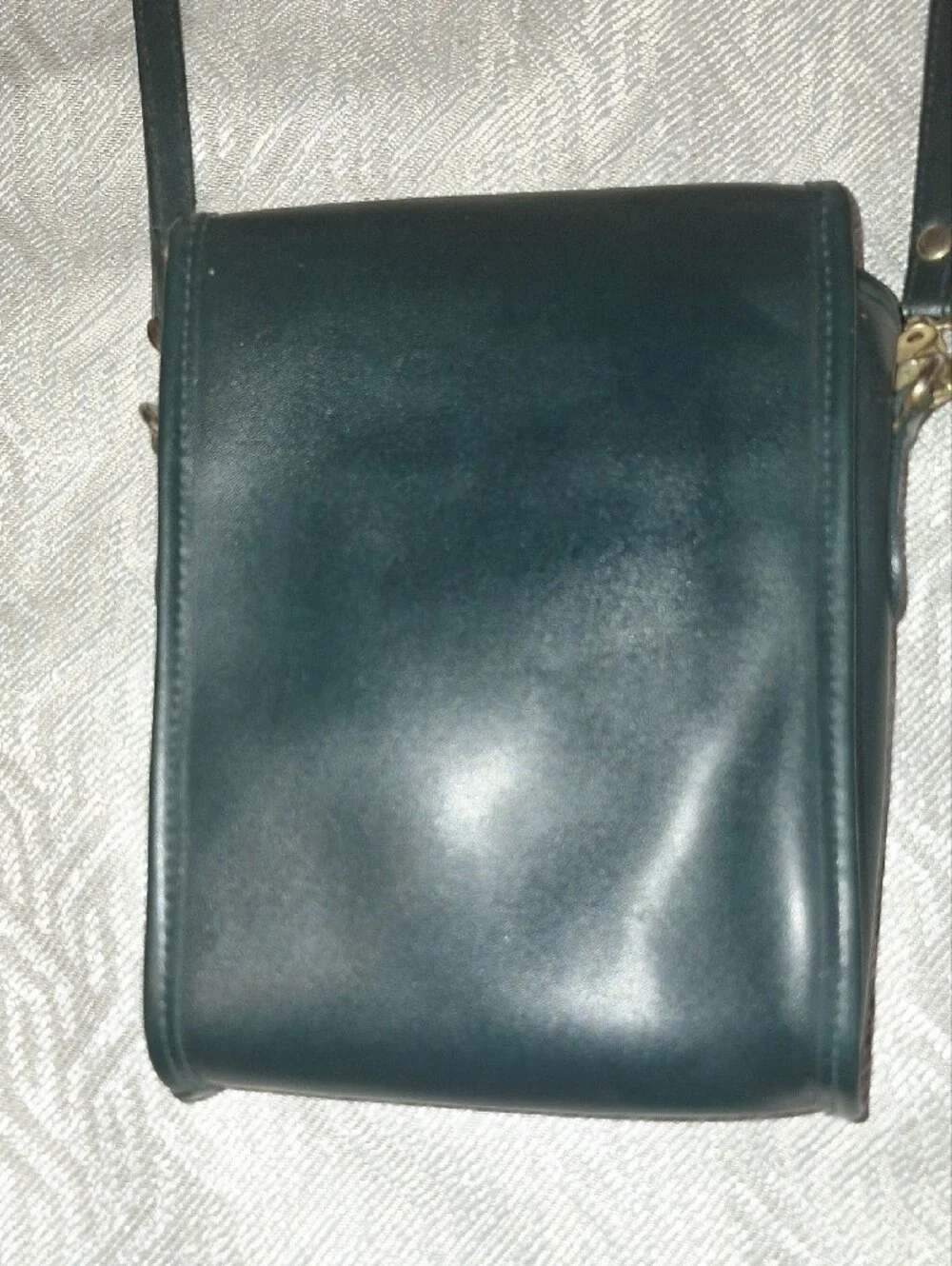 Classic Small Leather Crossbody Bag in Dark Green